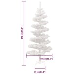 vidaXL Arbre de Noël hélicoïdal pré-éclairé et support blanc 150cm PVC