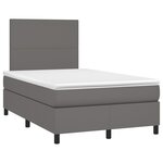 vidaXL Sommier à lattes de lit avec matelas gris 120x190 cm similicuir