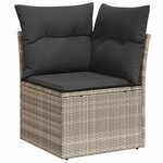 vidaXL Salon de jardin 6 Pièces avec coussins gris clair résine tressée