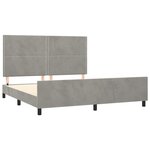 vidaXL Cadre de lit avec tête de lit Gris clair 180x200 cm Velours