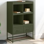 vidaXL Buffet haut vert olive 68x39 x111 5 cm acier