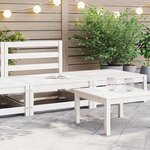 vidaXL Salon de jardin 2 Pièces blanc bois de pin massif