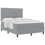 vidaXL Lit à ressort avec matelas gris clair 160x200 cm Tissu