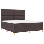 vidaXL Lit avec sommier à ressort et matelas marron foncé super king en tissu