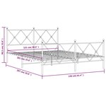 vidaXL Cadre de lit métal sans matelas avec pied de lit noir 150x200cm