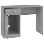 Bureau table poste de travail meuble d'ordinateur informatique étude avec tiroir et armoire sonoma 100 x 40 x 73 cm gris 02_0023455