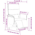 vidaXL Fauteuil inclinable de massage et repose-pieds gris clair tissu