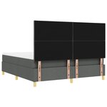 vidaXL Lit à ressorts avec matelas et banc gris foncé 180x200 cm en tissu
