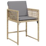 vidaXL Ensemble de salle à manger de jardin 5 pièces avec coussins beige en rattan poly