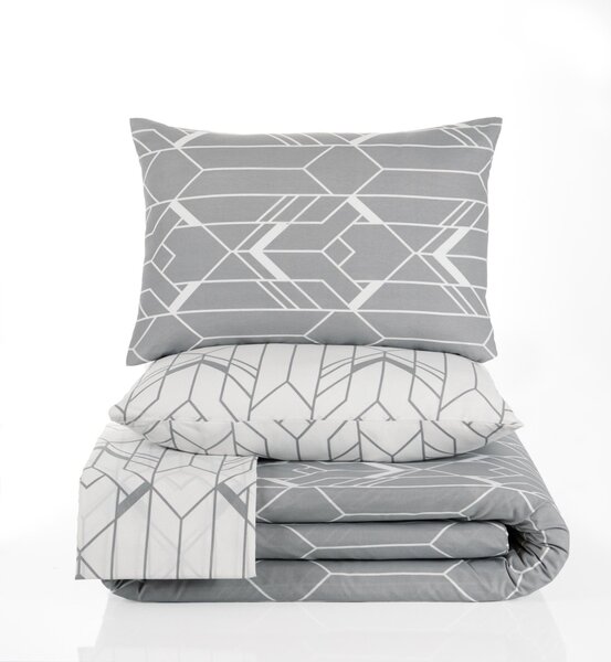 Parure de lit grise AGATHA 240 x 220 cm