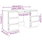 vidaXL Bureau Chêne marron 140x50x77 cm Bois d'ingénierie