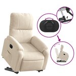 vidaXL Fauteuil inclinable électrique beige tissu microfibre