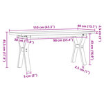 vidaXL Table basse cadre en Y 110x40x45 5 cm bois de pin massif fonte