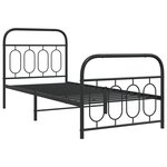 vidaXL Cadre de lit métal avec tête de lit/pied de lit noir 90x200 cm
