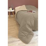 Couette chaude Microfibre Taupe & Lin 220 x 240 cm