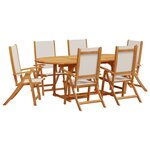 vidaXL Ensemble à manger de jardin 7Pièces bois d'acacia solide textilène