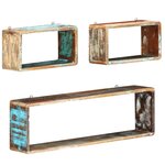 vidaXL Ensemble d'étagère cube 3 Pièces Bois solide de récupération