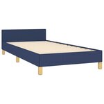 vidaXL Cadre de lit avec tête de lit Bleu 100 x 200 cm Tissu