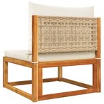 vidaXL Salon de jardin avec coussins 3 Pièces bois massif d'acacia