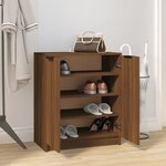 vidaXL Meuble à chaussures Chêne marron 59x35x70 cm Bois d'ingénierie