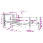 vidaXL Cadre de lit et tête de lit blanc 140x190 cm bois de pin massif