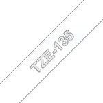 Ruban compatible Brother TZe135 - Texte blanc sur fond transparent - Largeur 12 mm x 8 mètres