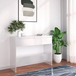 vidaXL Table console blanc 100x35x76 5 cm bois d'ingénierie