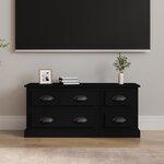 vidaXL Meuble TV noir 100x35 5x45 cm bois d'ingénierie