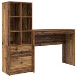 vidaXL Bureau avec rangement en bois ancien et technique