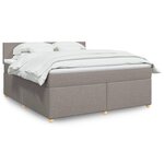 vidaXL Sommier à lattes de lit avec matelas Taupe 180x200 cm Tissu