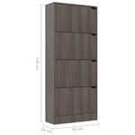 vidaXL Armoire à chaussures 4 portes Chêne sonoma gris Bois ingénierie
