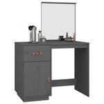 vidaXL Coiffeuse Gris 95x50x134 cm Bois de pin massif