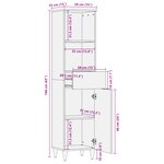 vidaXL Buffet 38x33x160 cm en bois massif de manguier