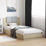 vidaXL Cadre de lit avec LED sans matelas chêne sonoma 100x200 cm