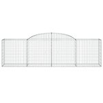 vidaXL Paniers à gabions arqués 3 Pièces 300x50x80/100 cm fer galvanisé