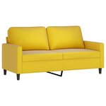 vidaXL Ensemble de canapés 3 Pièces avec coussins Jaune Velours