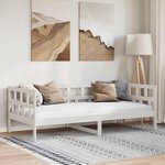 vidaXL Lit de jour sans matelas blanc bois de pin massif 90x190 cm