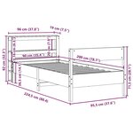 vidaXL Cadre de lit sans matelas cire marron 90x200 cm bois pin massif