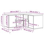 vidaXL Armoire d'angle chêne fumé 160x40x45 cm bois d'ingénierie