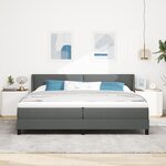 Lit à ressorts gris foncé avec matelas 200x200 cm en tissu