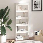 vidaXL Bibliothèque/Séparateur de pièce Blanc 60x30x167 5cm Pin massif
