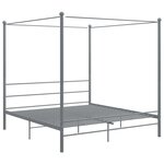 vidaXL Cadre de lit à baldaquin sans matelas gris métal 180x200 cm