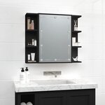 vidaXL Armoire à miroir avec LED noir 70x16 5x60 cm