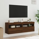 vidaXL Meubles TV muraux lumières LED 2 Pièces chêne marron 60x30x40 cm