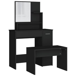 vidaXL Ensemble de coiffeuse noir 86 5x35x136 cm