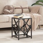 vidaXL Table basse avec dessus en verre noir 30x30x41 cm acier