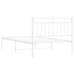 vidaXL Cadre de lit métal avec tête de lit blanc 107x203 cm