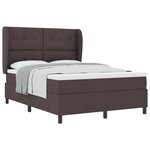 Lit Box Spring vidaXL avec Matelas en Marron Foncé  140x190 cm  Tissu