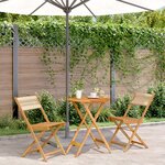 vidaXL Ensemble de bistro 3 Pièces beige polypropylène et bois massif