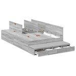 vidaXL Cadre de lit de rangement Gris Sonoma 120x190 cm